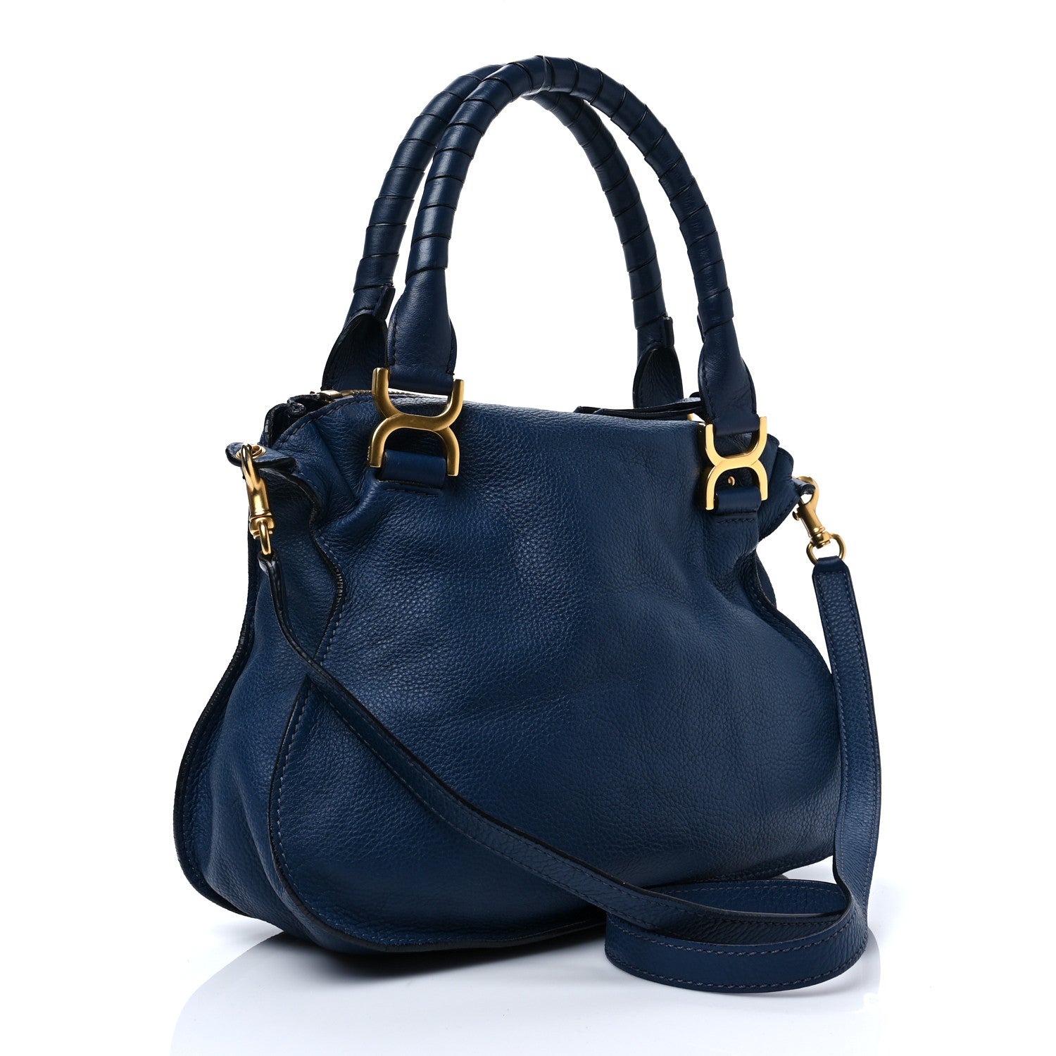 Chloe Calfskin Medium Marcie Satchel Royal Navy 3 of 7
