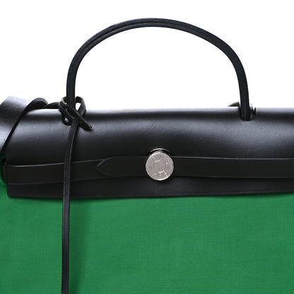 Hermes Vache Hunter Toile Herbag Zip 31 PM Bambou Kaki 8 of 11