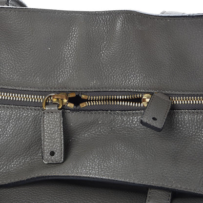 Alexander McQueen Pebbled Calfskin Large Skull Padlock Zip Around Tote Dark Grey 13 of 28