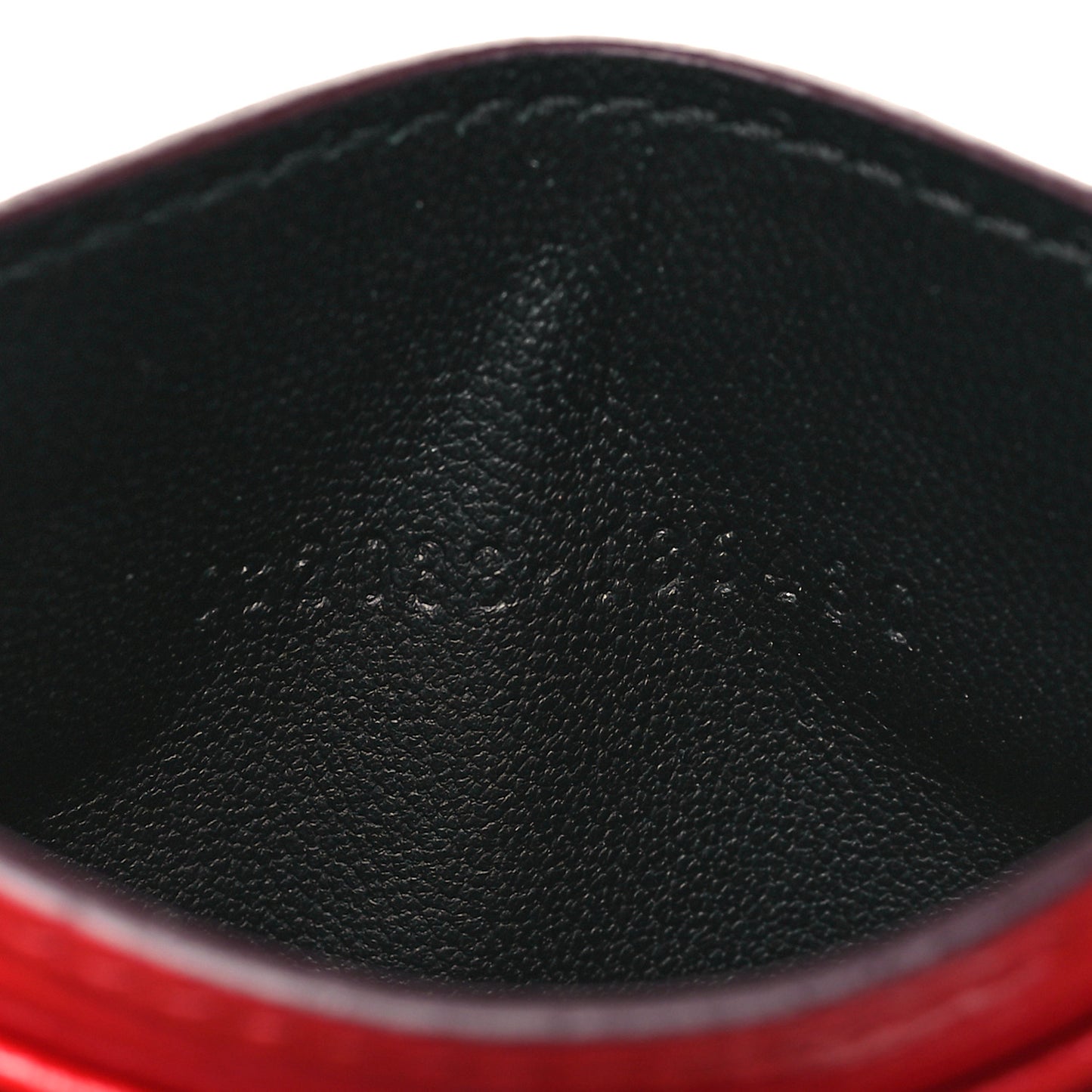 Calfskin Crocodile Embossed Skull Card Holder Scarlet Red