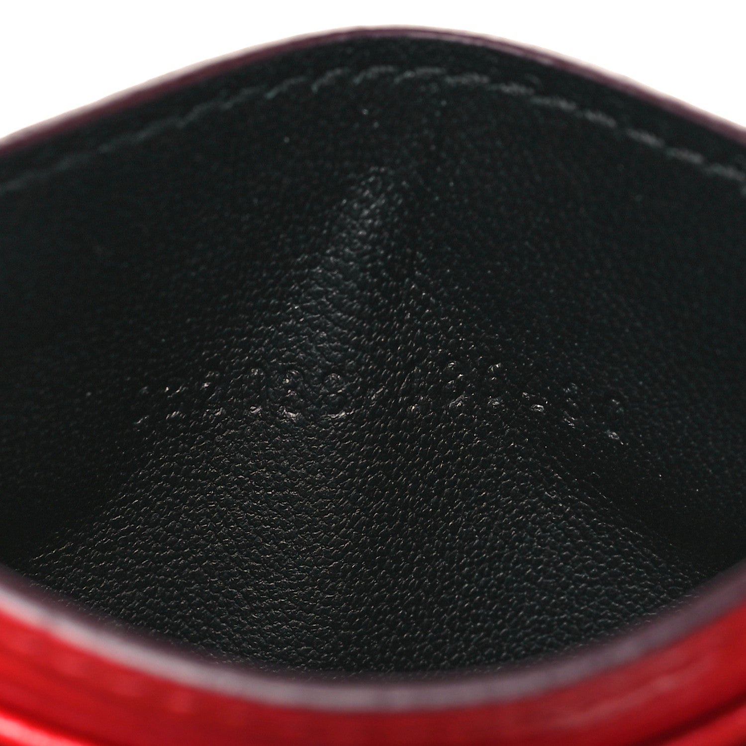 Alexander McQueen Calfskin Crocodile Embossed Skull Card Holder Scarlet Red 7 of 9