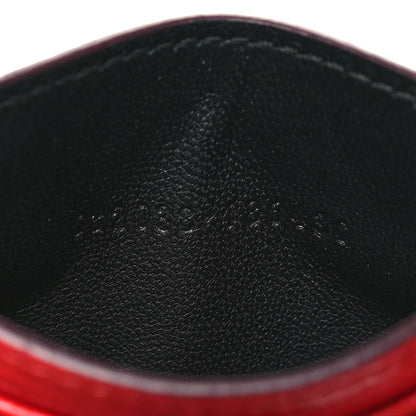 Alexander McQueen Calfskin Crocodile Embossed Skull Card Holder Scarlet Red 7 of 9