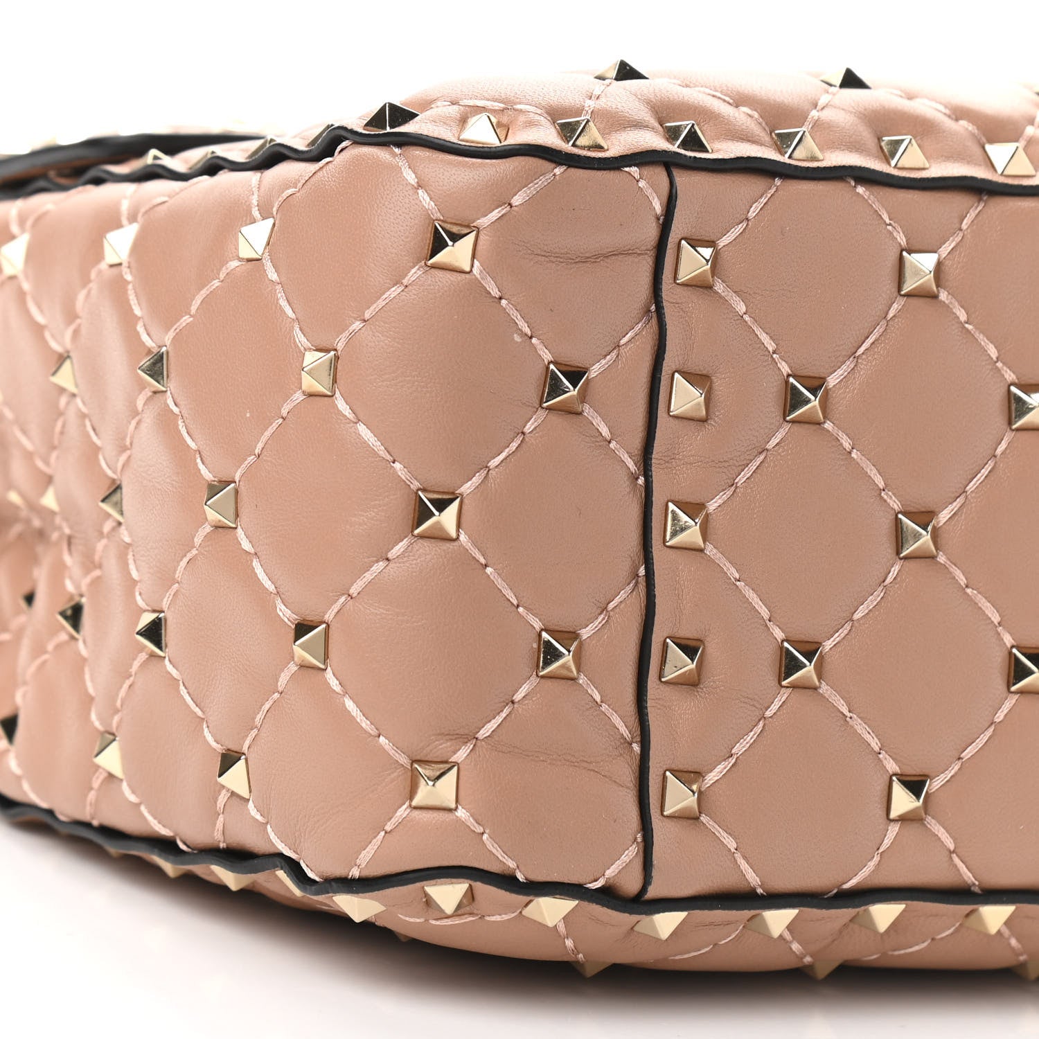 Valentino Garavani Nappa Large Rockstud Spike Shoulder Bag Soft Noisette 8 of 9