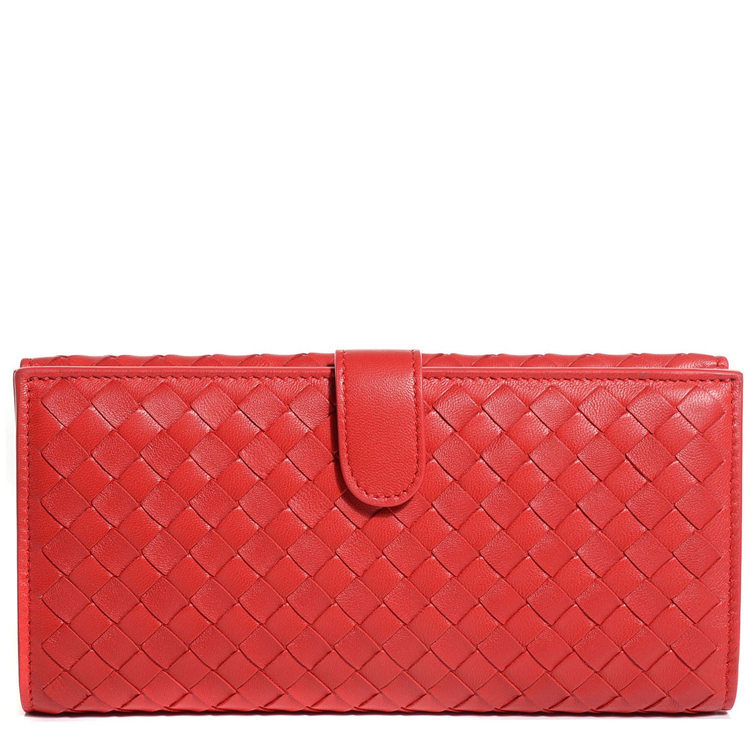 Bottega Veneta Nappa Intrecciato Continental Wallet New Red 1 of 9