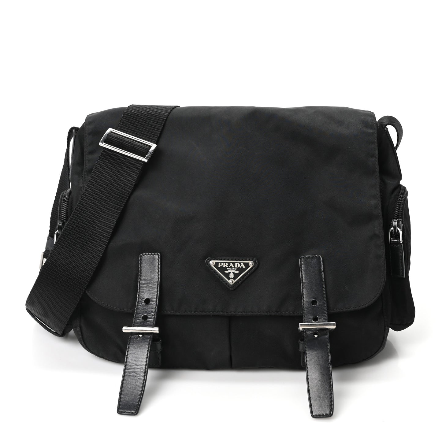 Tessuto Nylon Vela Messenger Bag Black