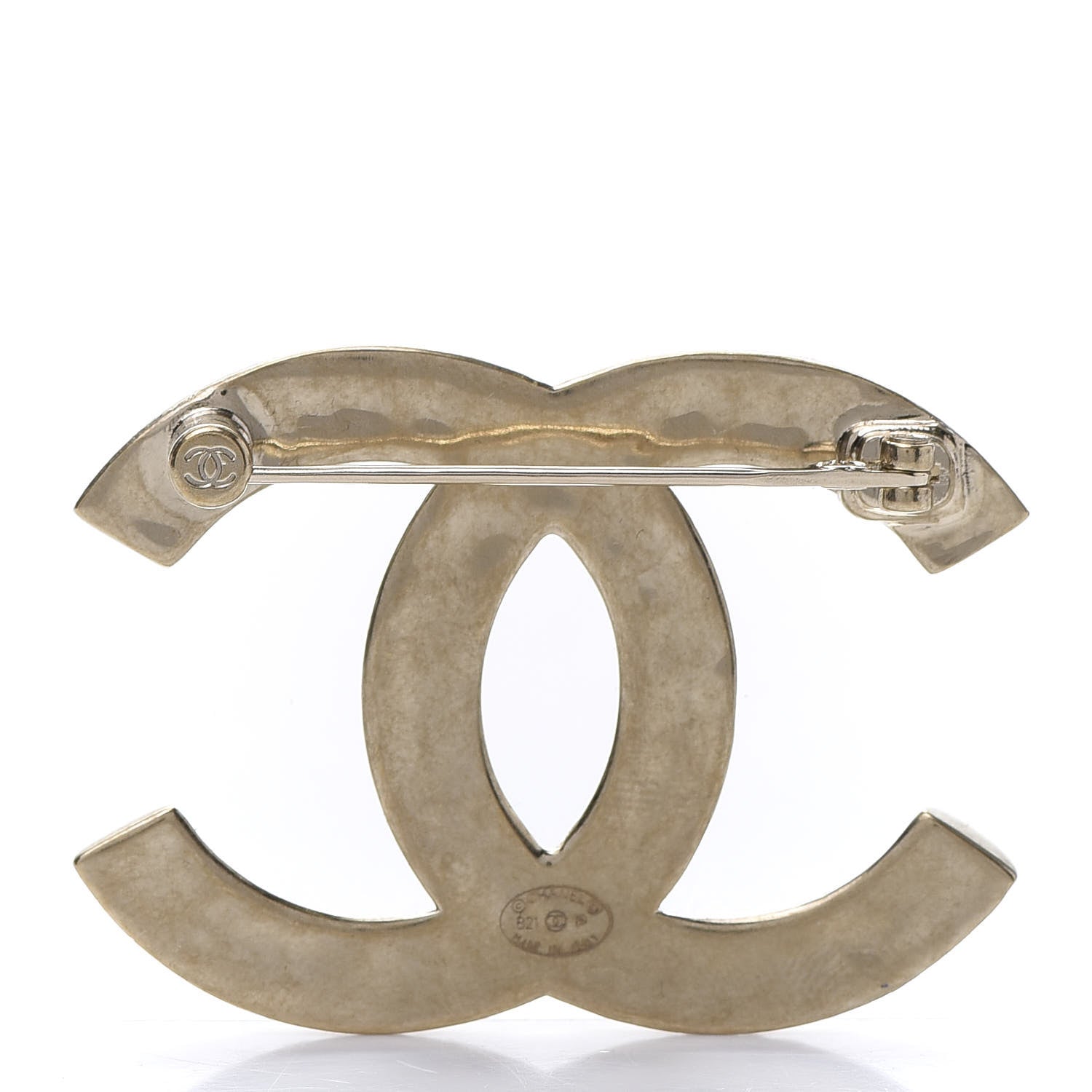 Chanel Metal CC Diamond Quilted Brooch Light Gold 3 of 5