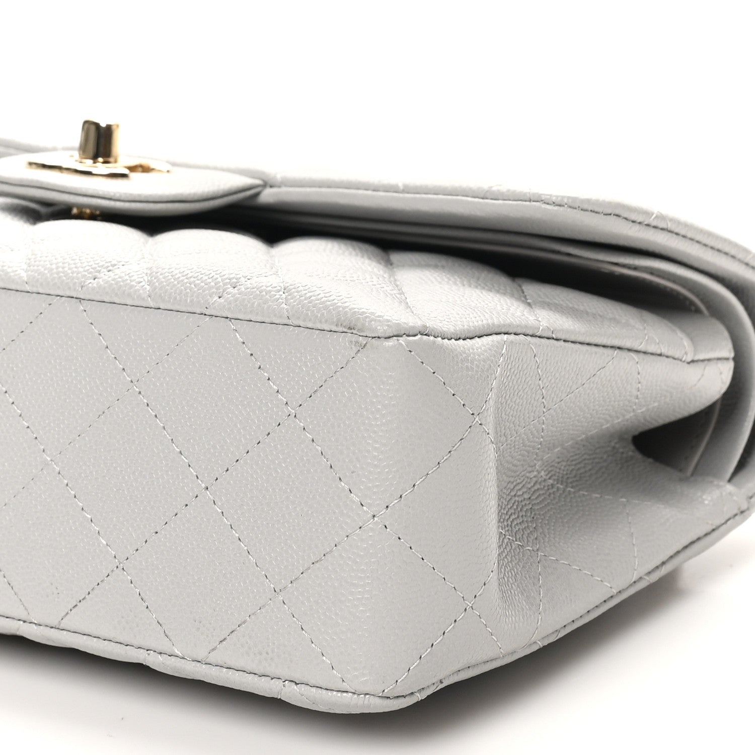 Chanel Caviar Quilted Small Double Flap Grey 10 of 10