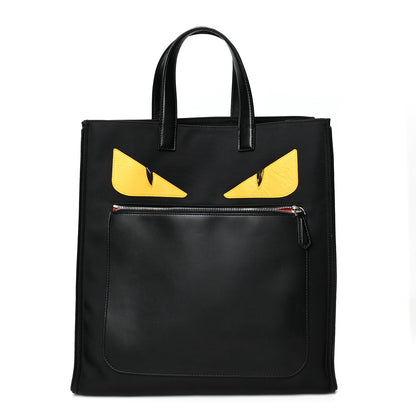 Fendi Nylon Vitello Liberty Dolce Monster Eyes Tote Black Sunflower 1 of 16
