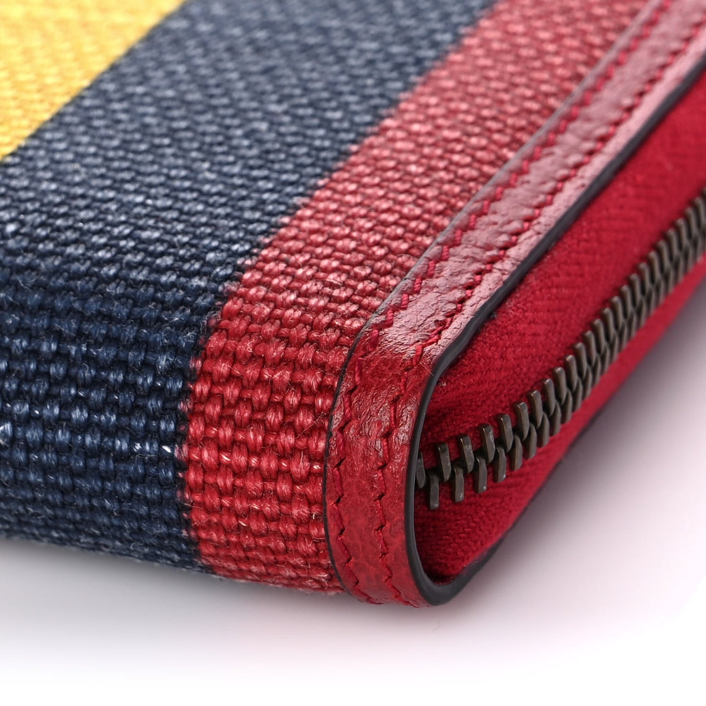 Canvas Marley Stripe Script Logo Gucci 100 Zip Around Wallet Multicolor
