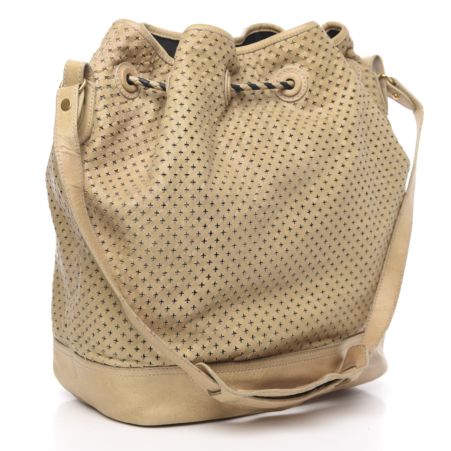 Balenciaga Agneau Arena Laser Cut Cross Classic Gold Hardware Medium Pampille Praline 3 of 16
