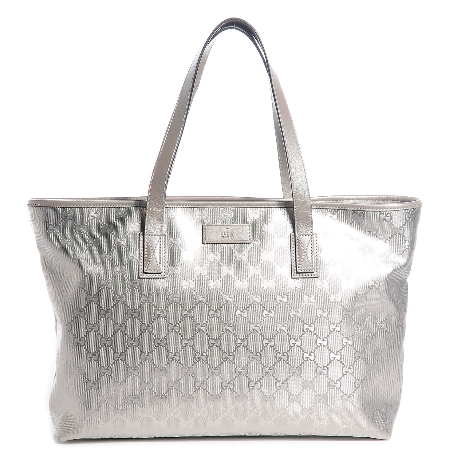 Gucci Imprime Monogram Medium Zippered Shopping Tote Silver 1 of 7