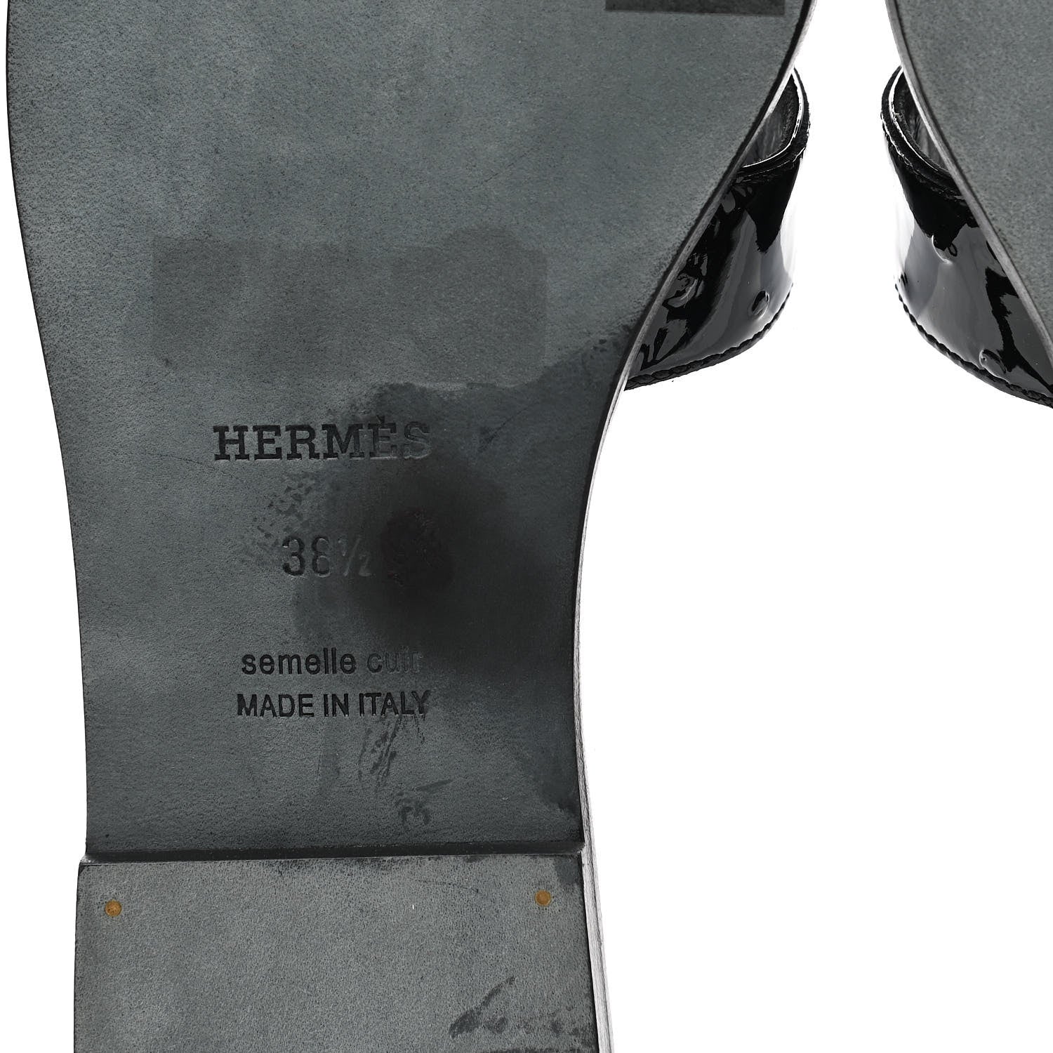 Hermes Ostrich Oran Sandals 38.5 Black 8 of 10