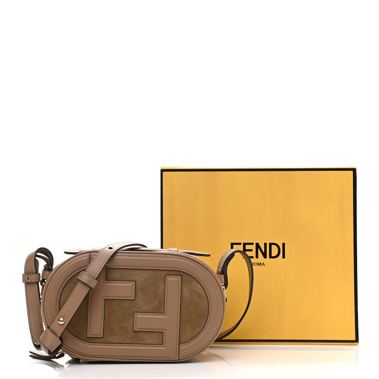 Fendi Vitello Grace Camoscio O'Lock Mini Camera Case Sand Rovere 11 of 11