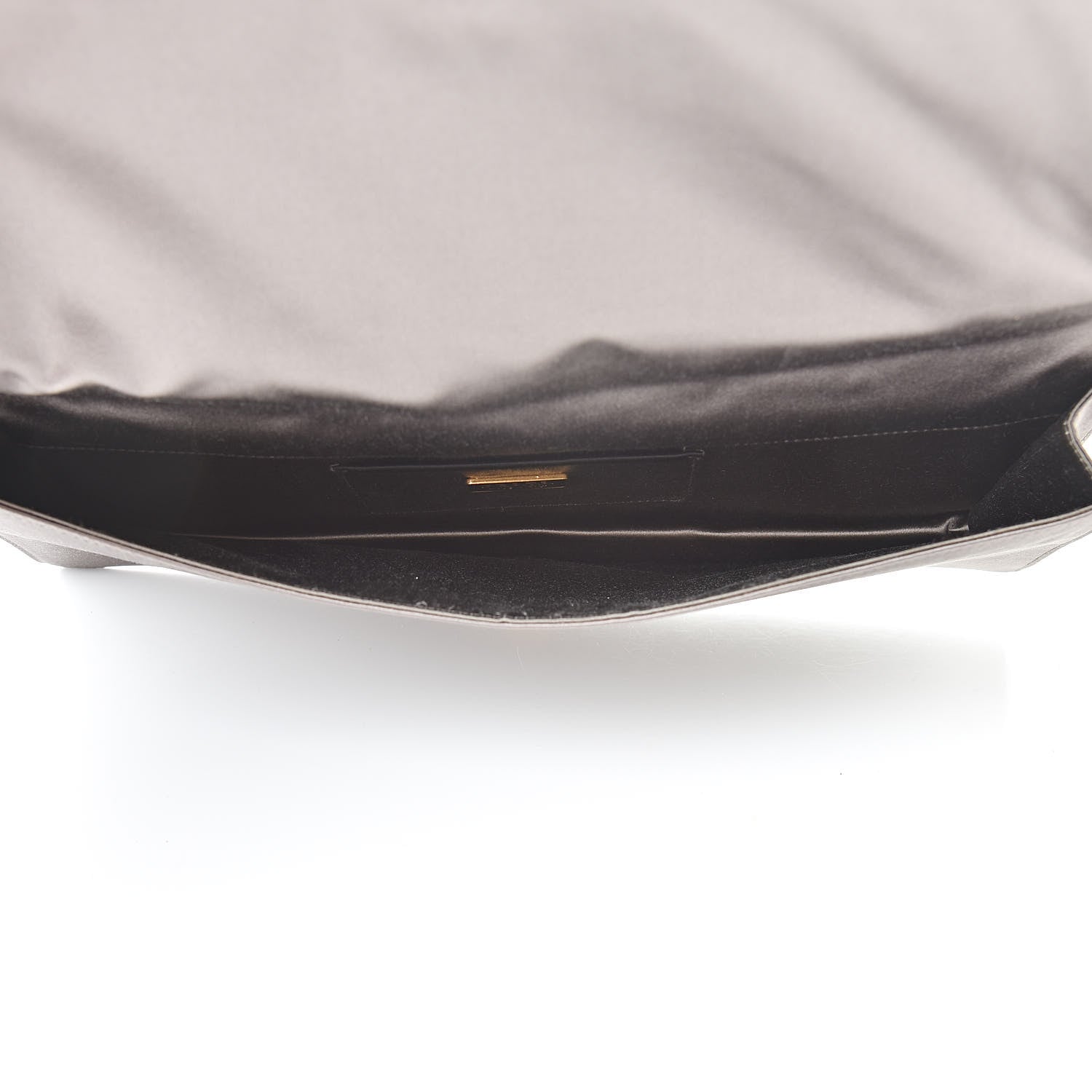 Prada Satin Pochette Clutch Fumo Gold 6 of 9