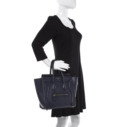 Celine Smooth Calfskin Micro Luggage Navy Blue 2 of 13