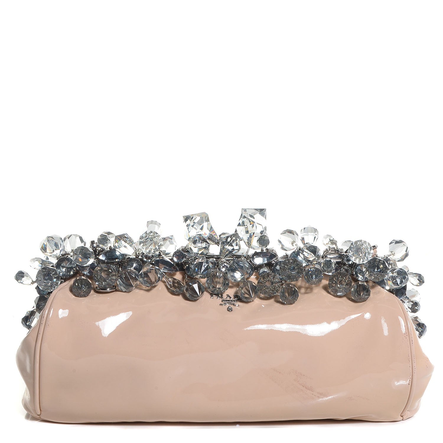 Prada Vernice Crystal Encrusted Clutch Cipria 1 of 10