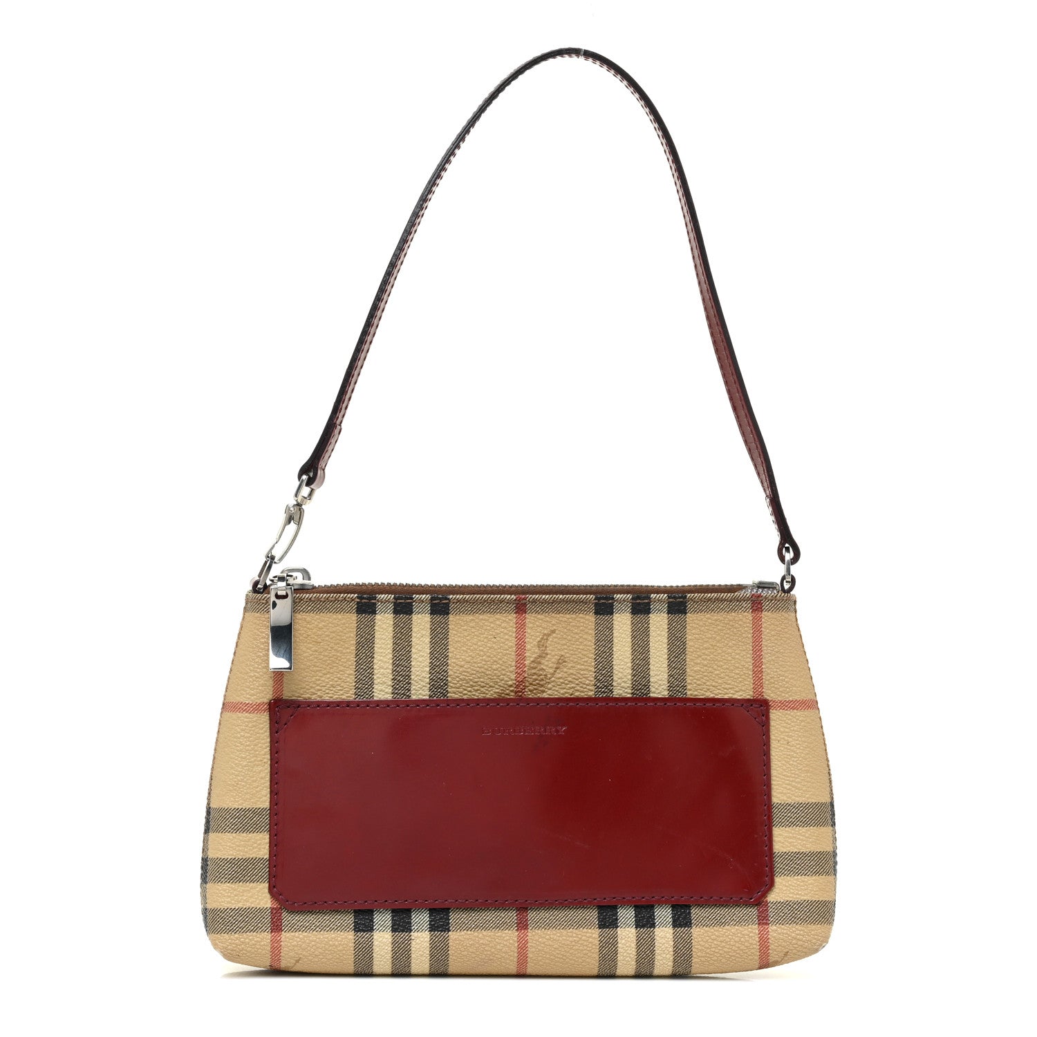 Burberry Haymarket Check Shoulder Bag Red 1 of 21