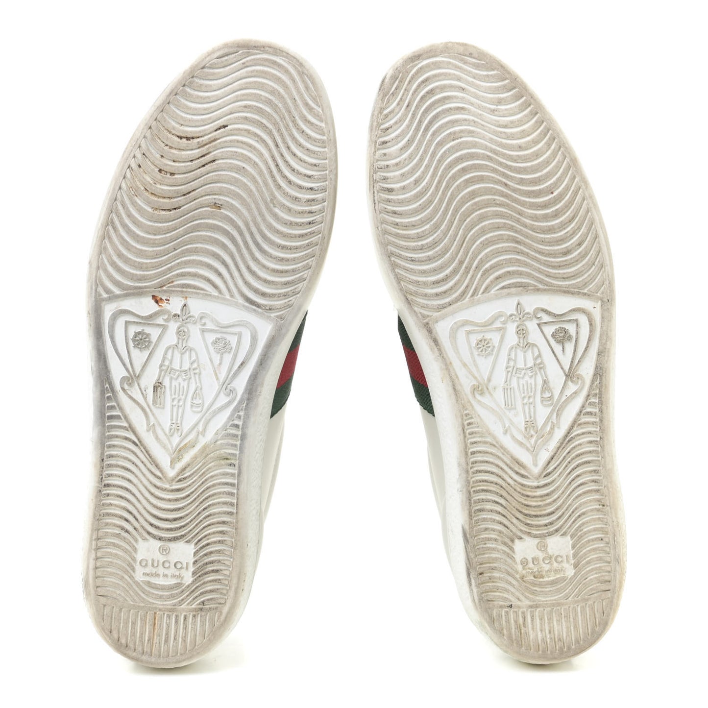Calfskin Crocodile Web Womens Ace Sneakers 38 White Green