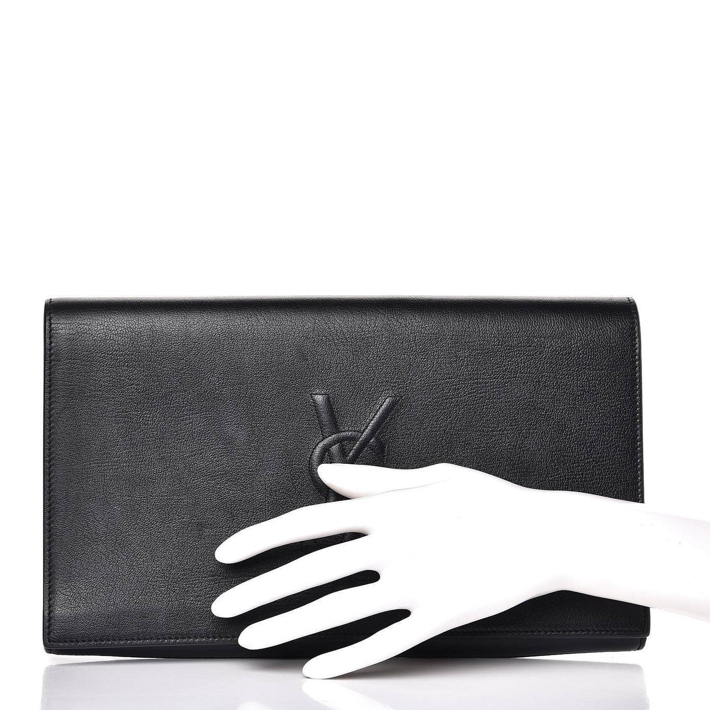 Calfskin Monogram Large Belle De Jour Clutch Black