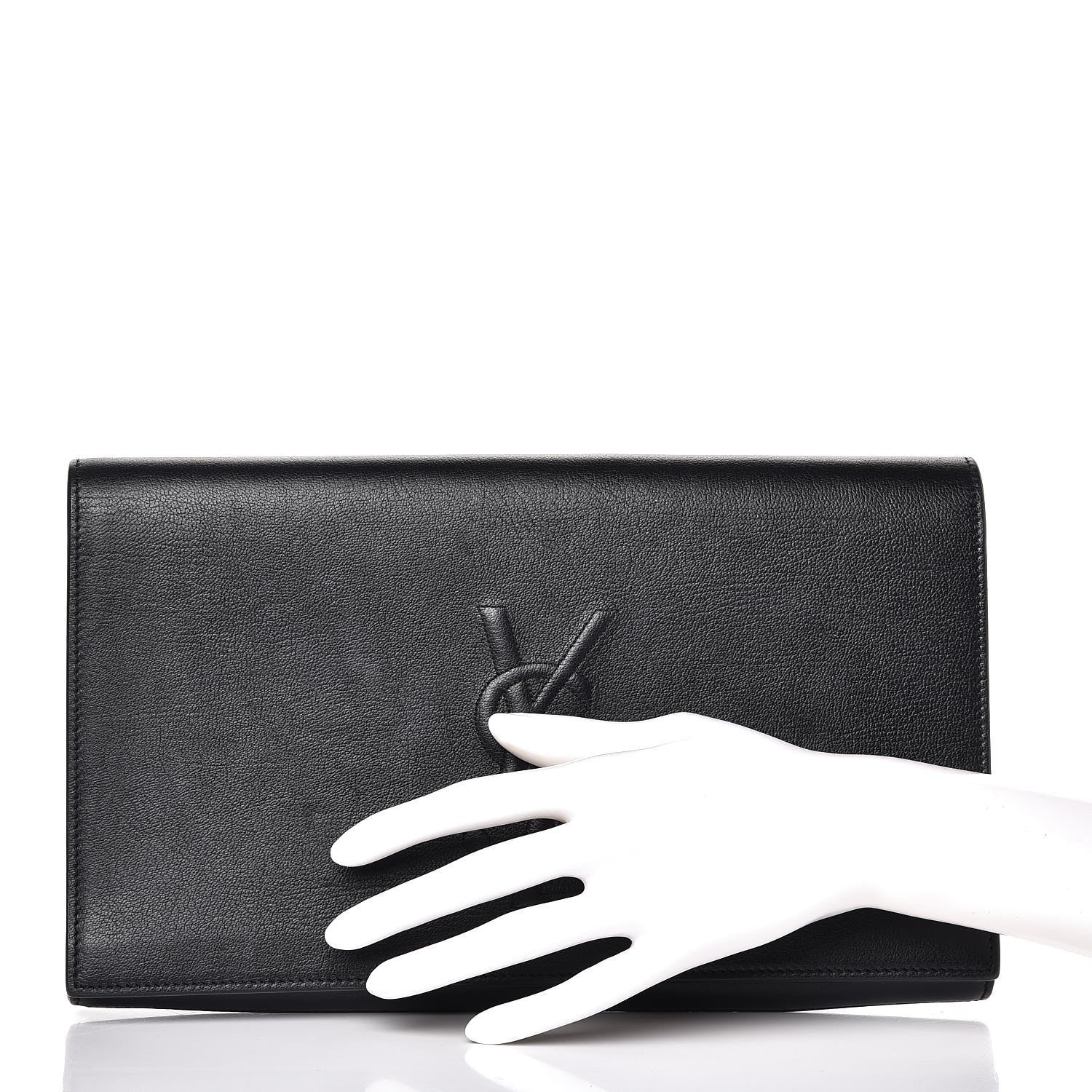 Saint Laurent Calfskin Monogram Large Belle De Jour Clutch Black 2 of 8