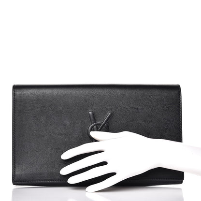 Saint Laurent Calfskin Monogram Large Belle De Jour Clutch Black 2 of 8