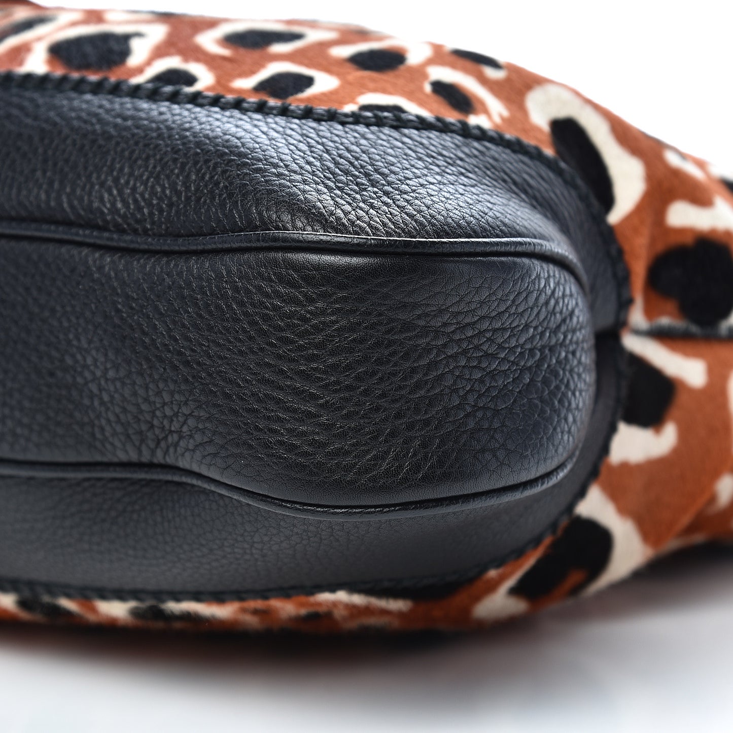 Calf Hair Leopard Print Medium New Jackie Shoulder Bag Tobacco