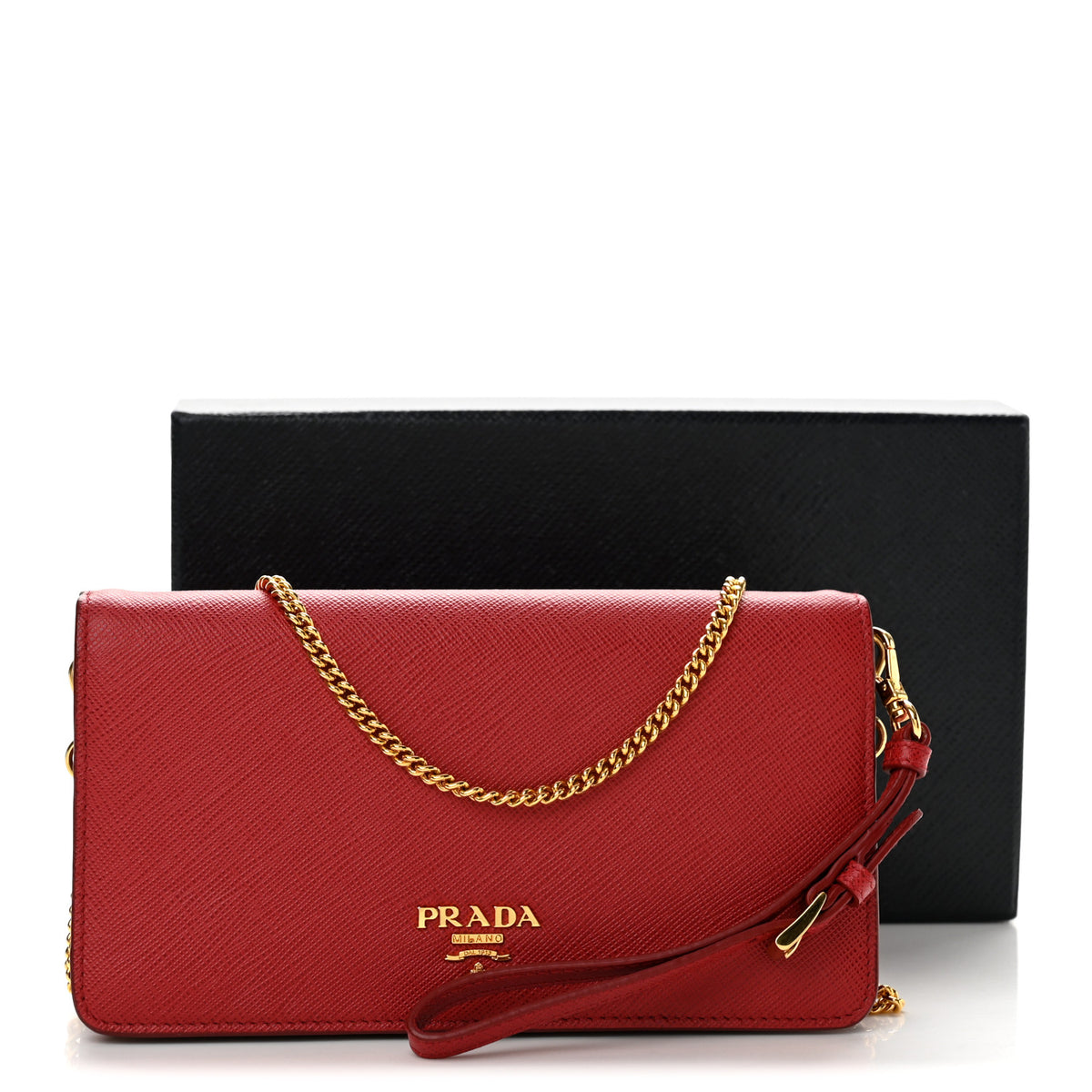 Saffiano Metal Oro Mini Bag Fuoco