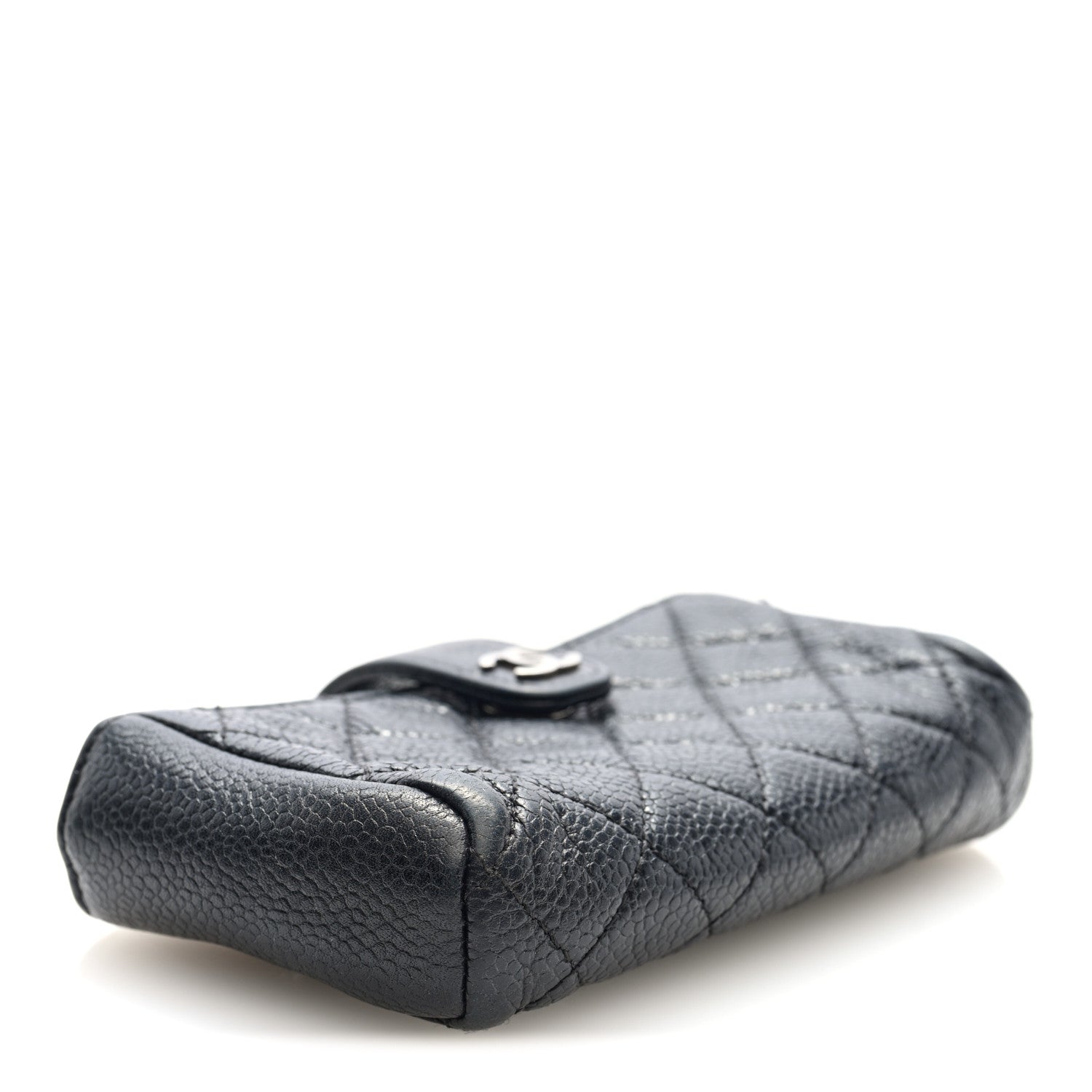Chanel Caviar Quilted Mini Phone Holder Clutch Black 1788473