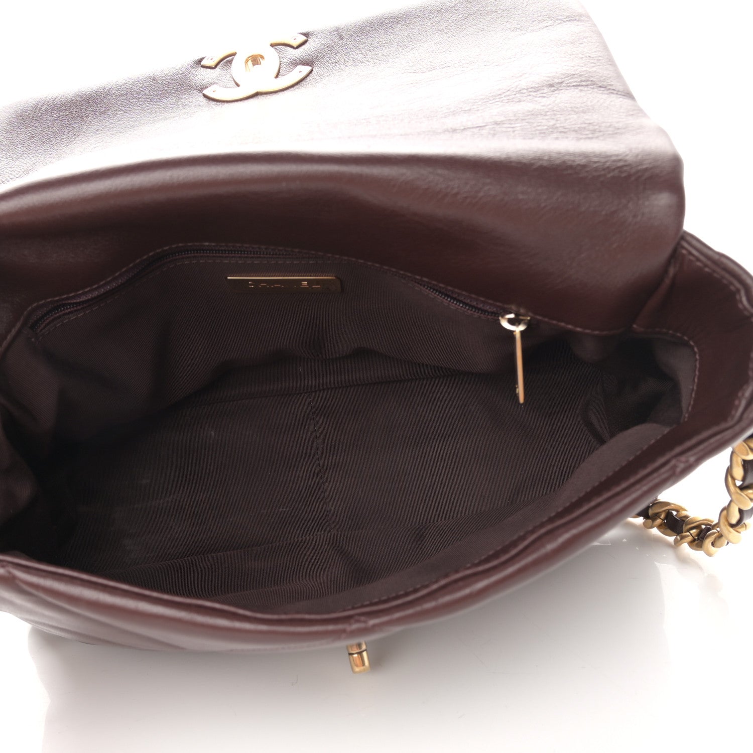 Chanel Lambskin Quilted Large Chanel 19 Flap Dark Brown 5 of 12