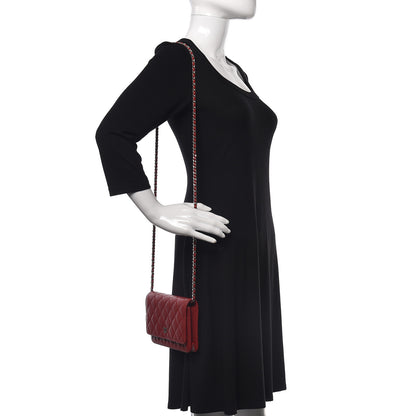 Chanel Caviar Quilted Wallet on Chain WOC Red 2 of 13