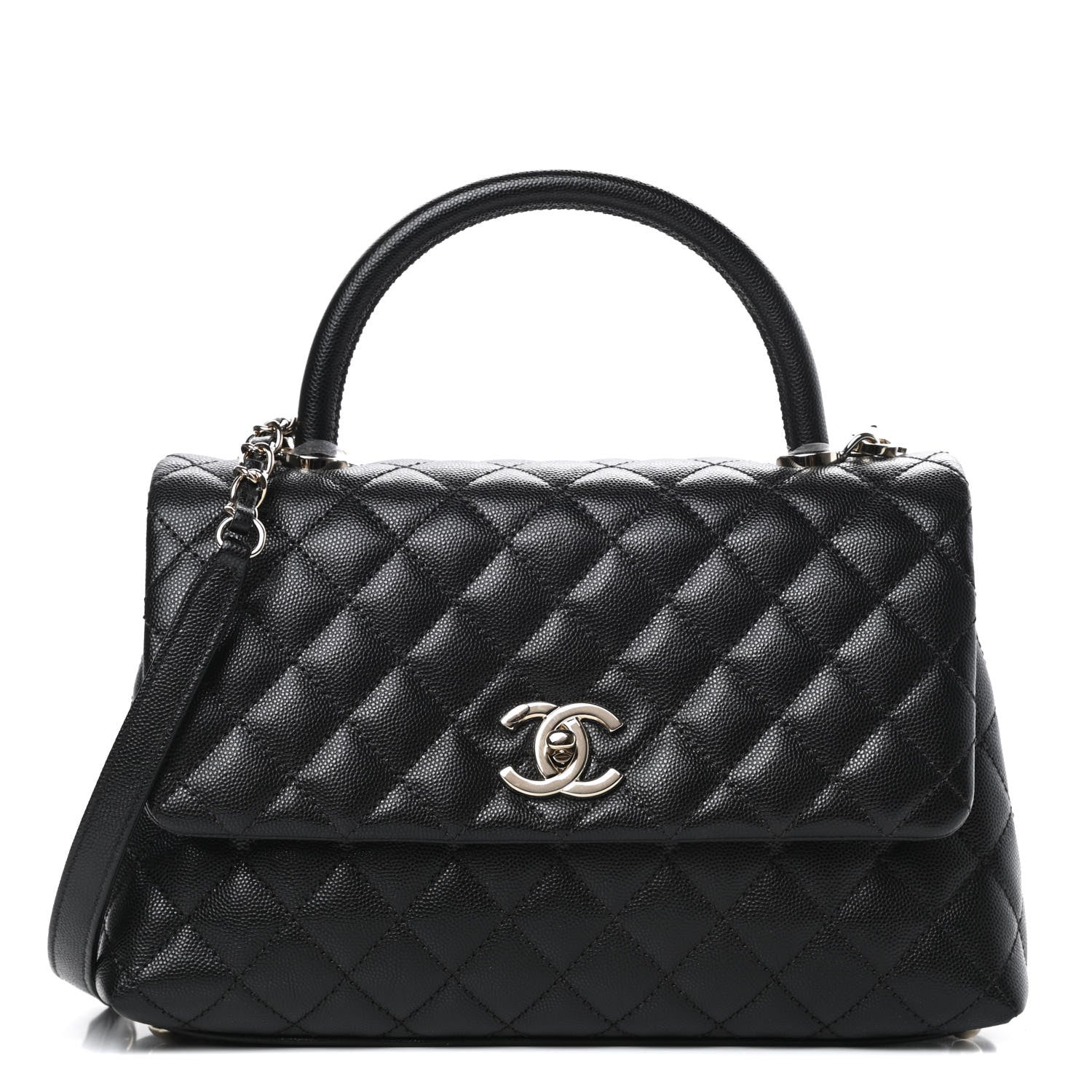 Chanel Caviar Quilted Small Coco Handle Flap Black 1 of 12