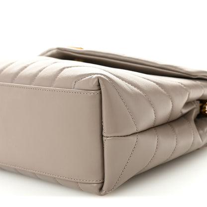 Saint Laurent Calfskin Y Quilted Monogram Small Loulou Chain Satchel Greyish Brown 10 of 11
