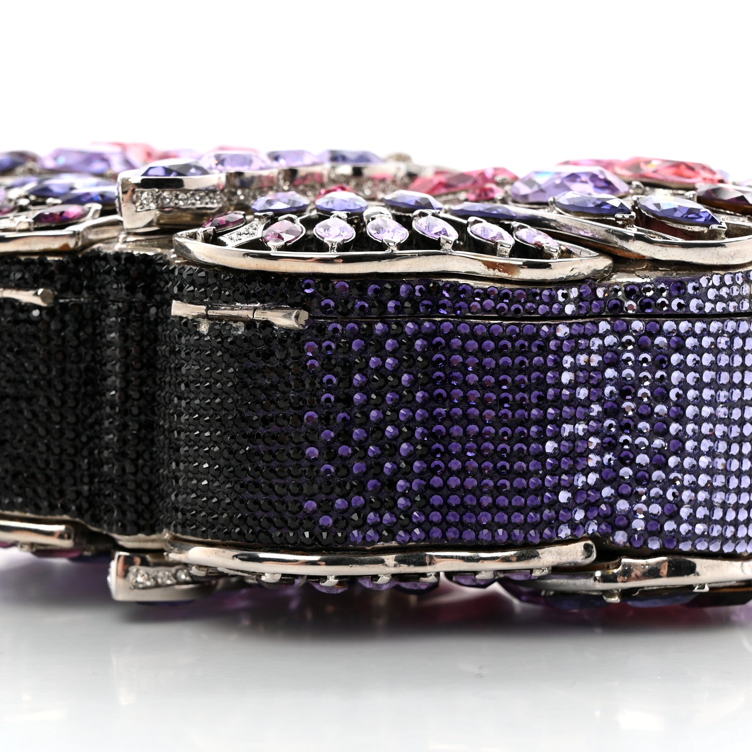 Judith Leiber Crystal Butterfly Celestrina Minaudiere Clutch Plum 8 of 13