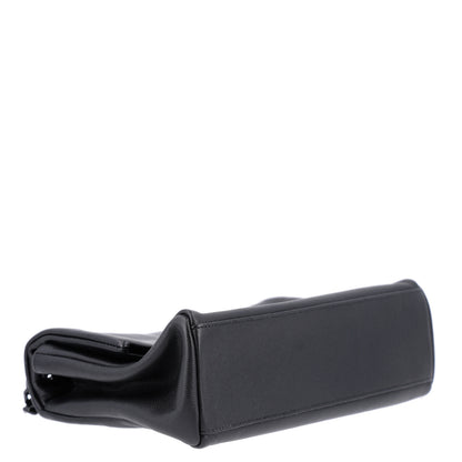 Saint Laurent Grain De Poudre Medium West Hollywood Monogram Fold-Over Black 4 of 10