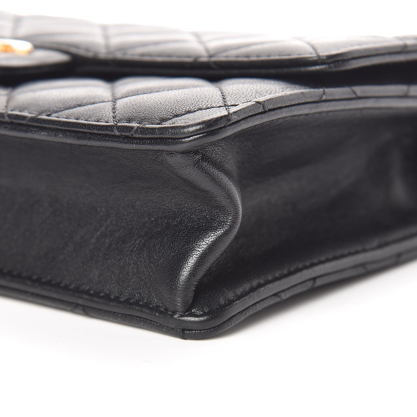 Lambskin Quilted Small Chic Pearls Flap Black