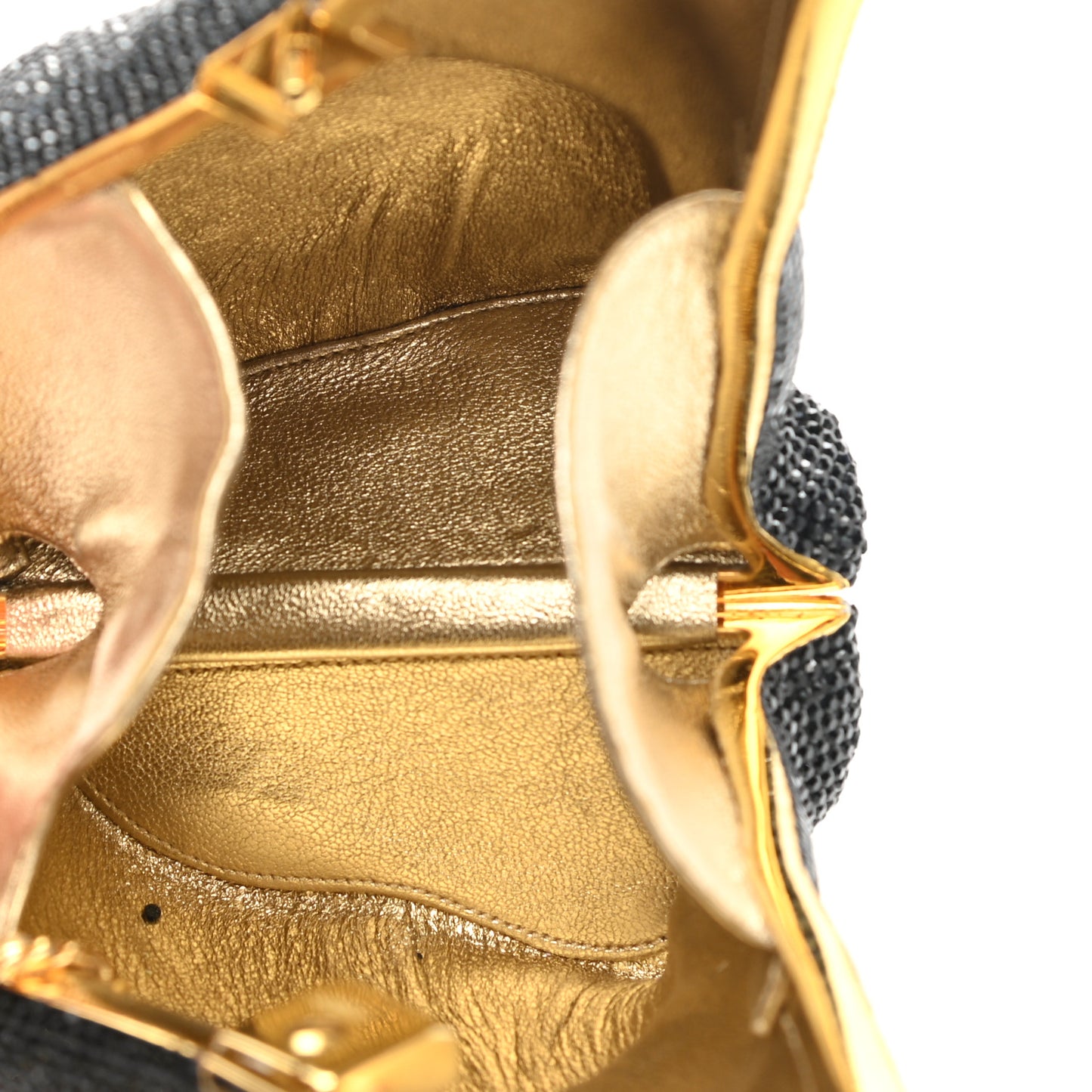 Swarovski Crystal Black Bear Minaudiere Clutch Black