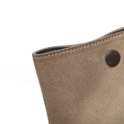Celine Drummed Calfskin Suede Medium Trapeze Taupe 12 of 20