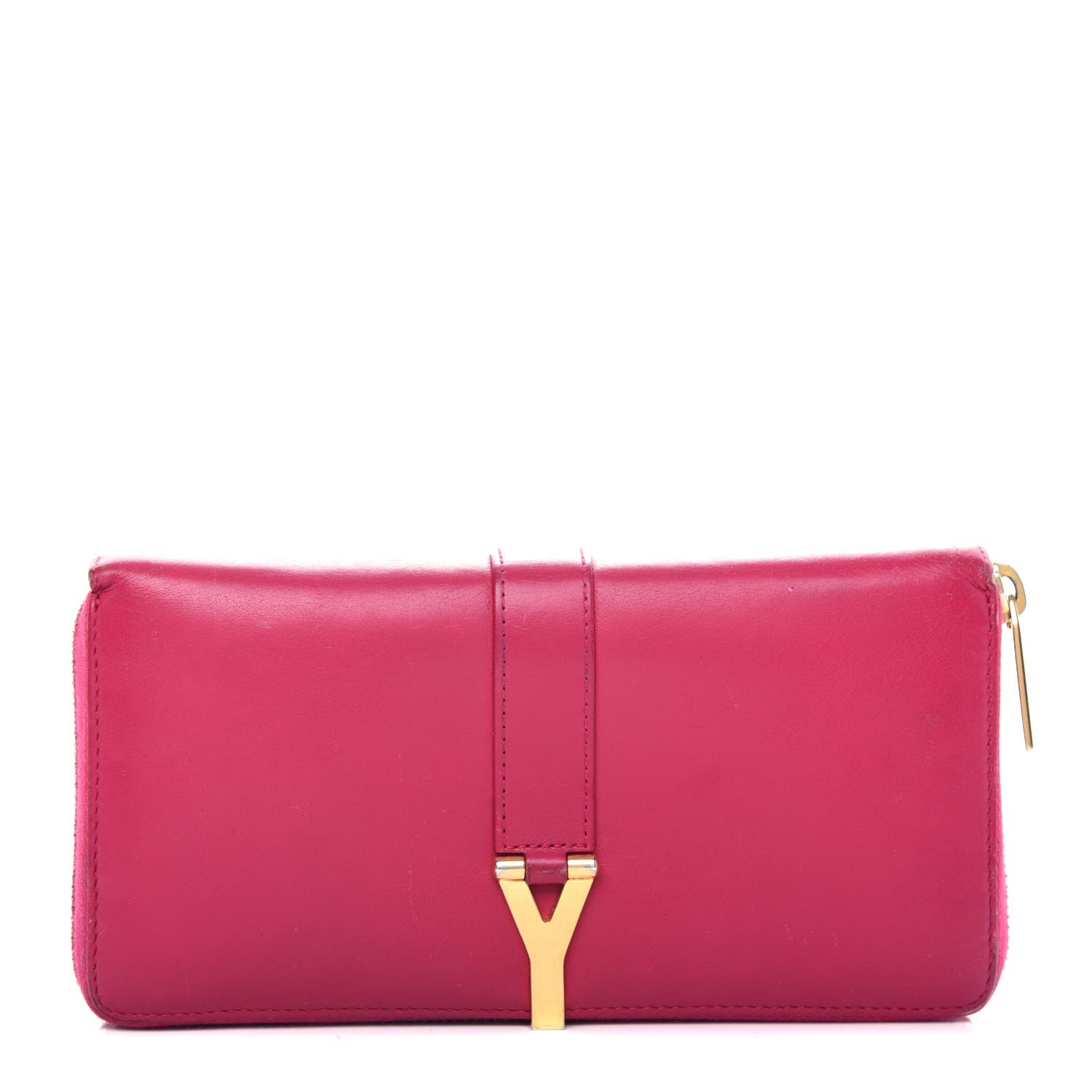 Saint Laurent Calfskin Classic Y Ligne Zip Around Wallet Fuchsia 1 of 8