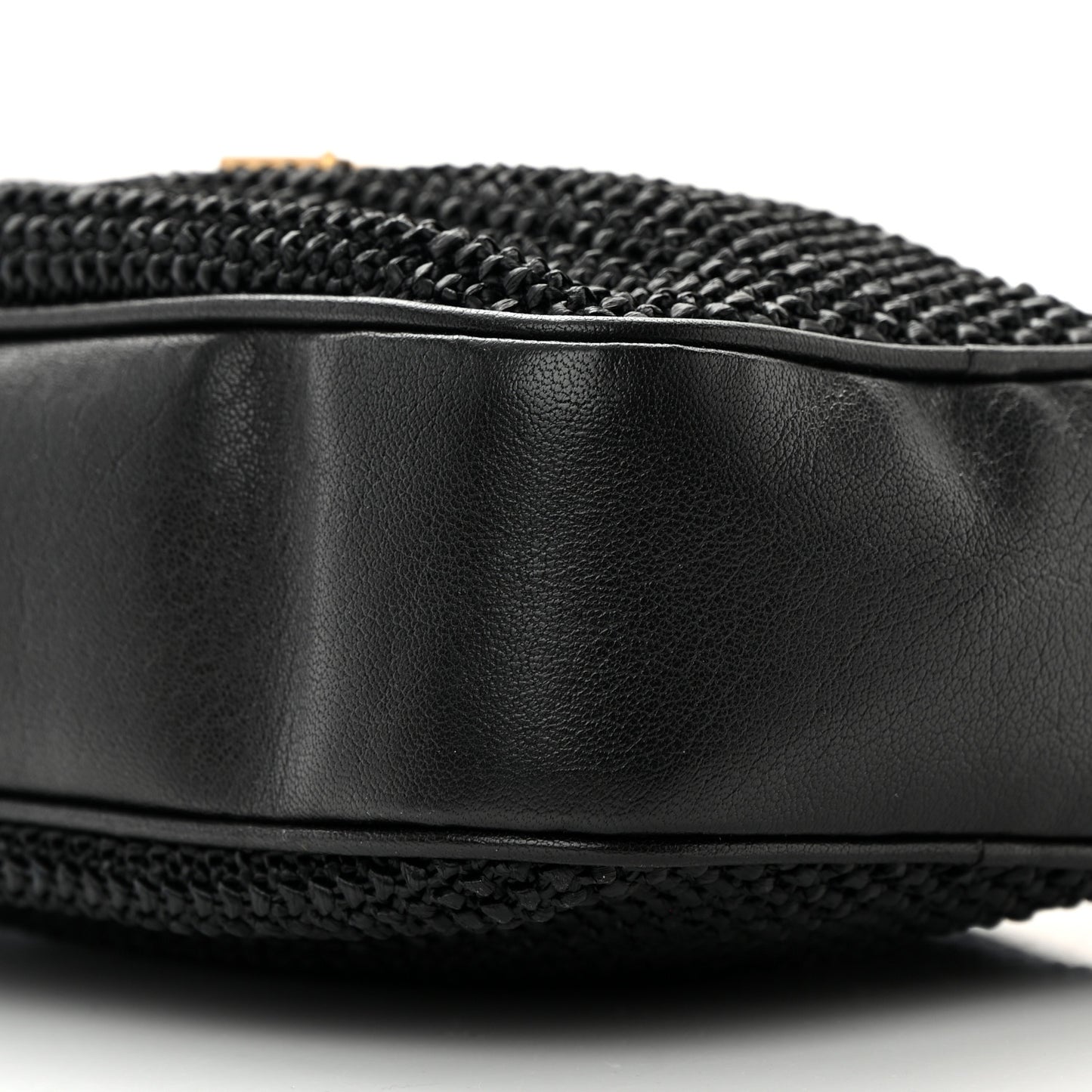 Raffia Canvas Monogram Lou Camera Bag Black