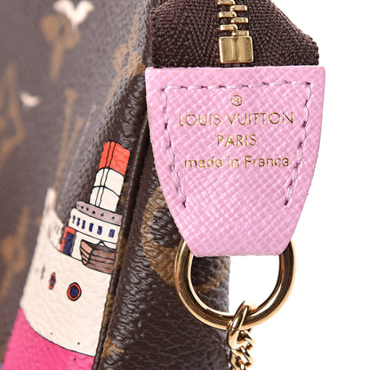 Louis Vuitton Monogram 2016 Christmas Animation Mini Pochette Accessories Rose Ballerine 6 of 8