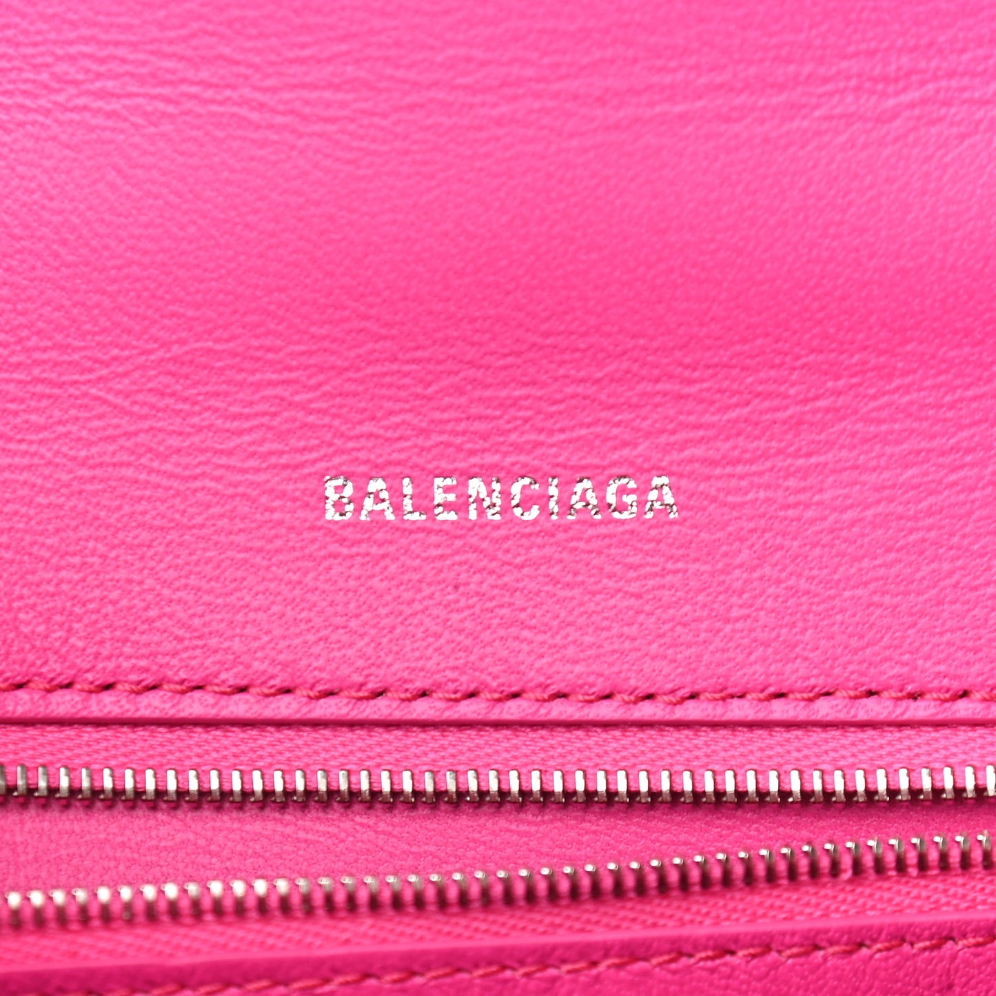 Shiny Box Calfskin Small Hourglass Top Handle Bag Acid Fuchsia