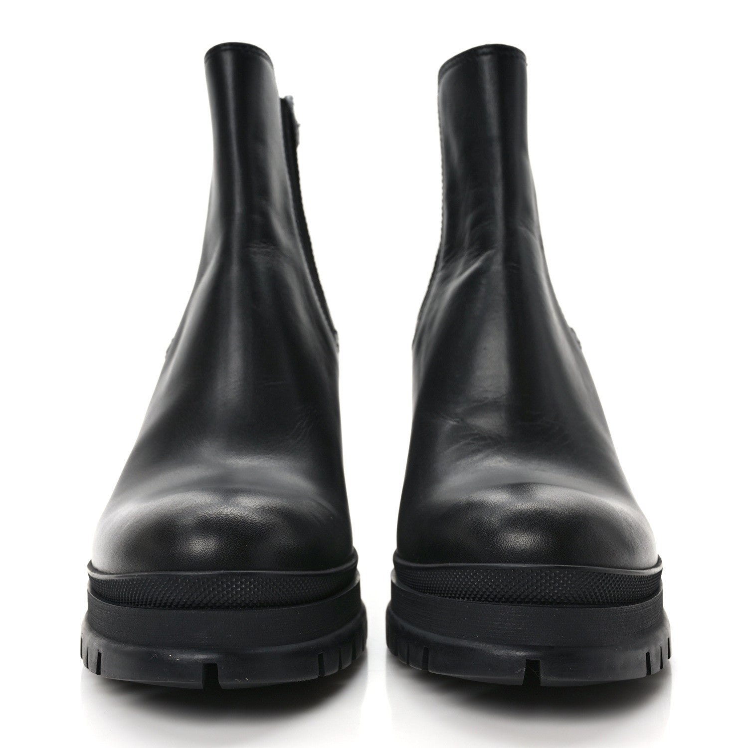 Prada Vitello Montana Lug Sole Chelsea 55mm Boots 39 Black 2 of 8