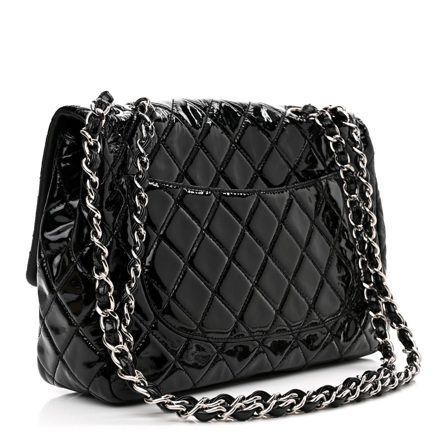 Chanel Patent Quilted Jumbo Single Flap Black 3 of 10