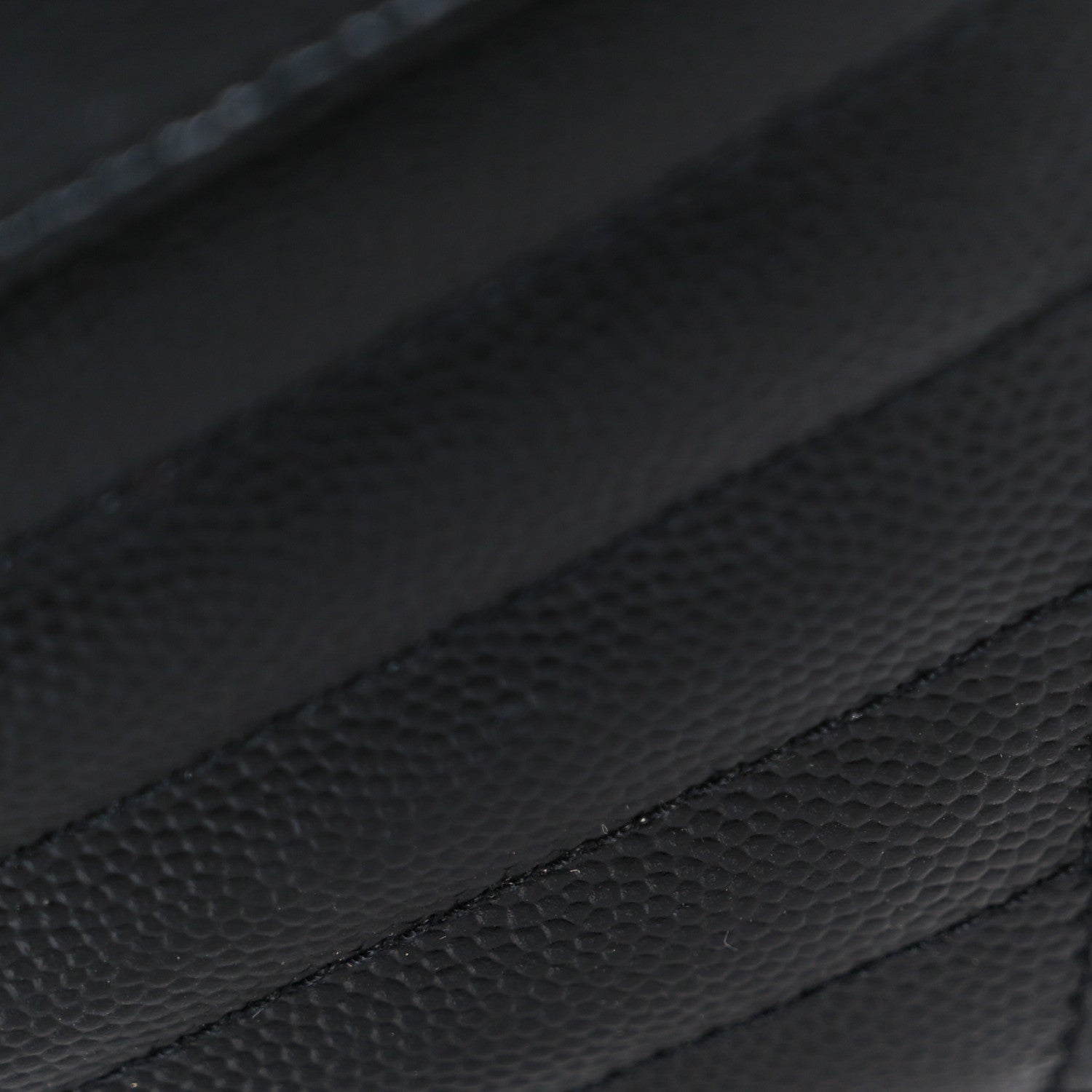 Saint Laurent Grain De Poudre Matelasse Chevron Monogram Chain Wallet Black 10 of 10