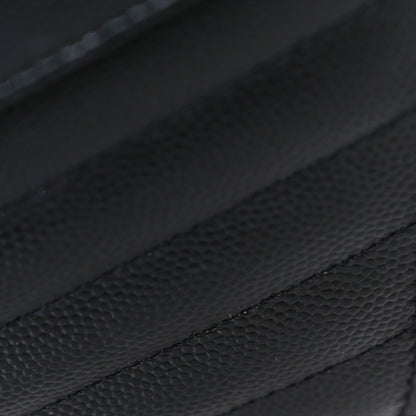 Saint Laurent Grain De Poudre Matelasse Chevron Monogram Chain Wallet Black 10 of 10