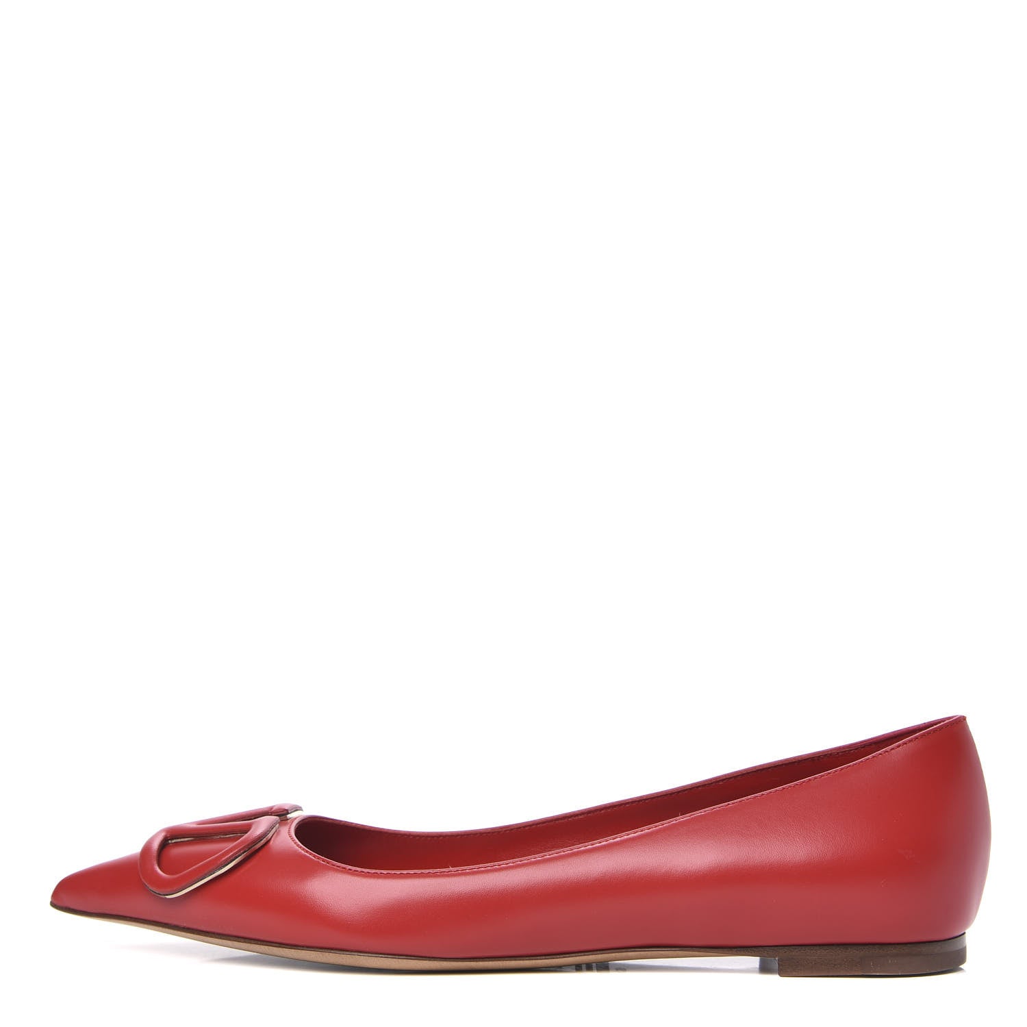 Valentino Garavani Nappa Vlogo Flats 37.5 Rouge Pur 1 of 9