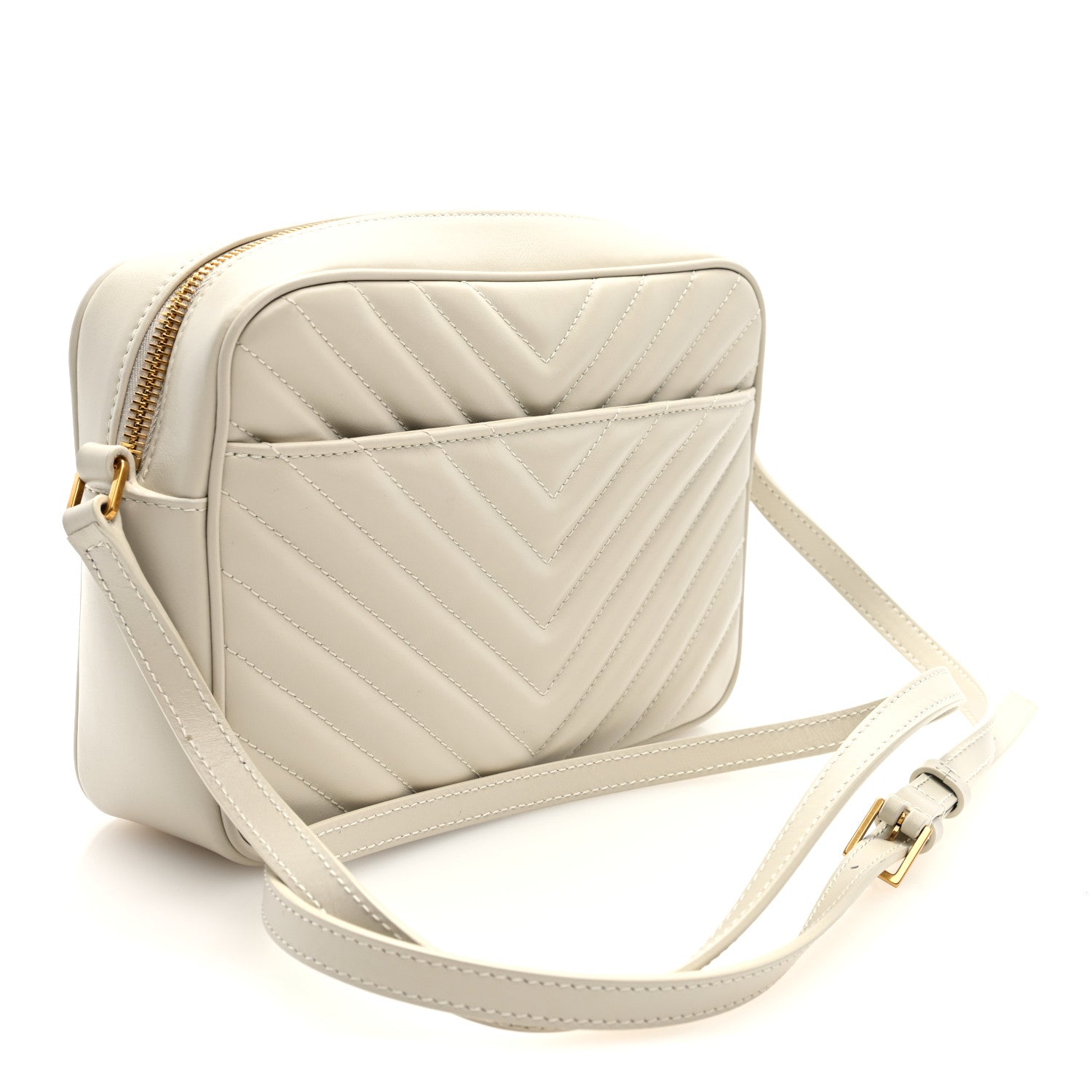 Saint Laurent Calfskin Matelasse Monogram Lou Camera Bag Crema Soft 3 of 9