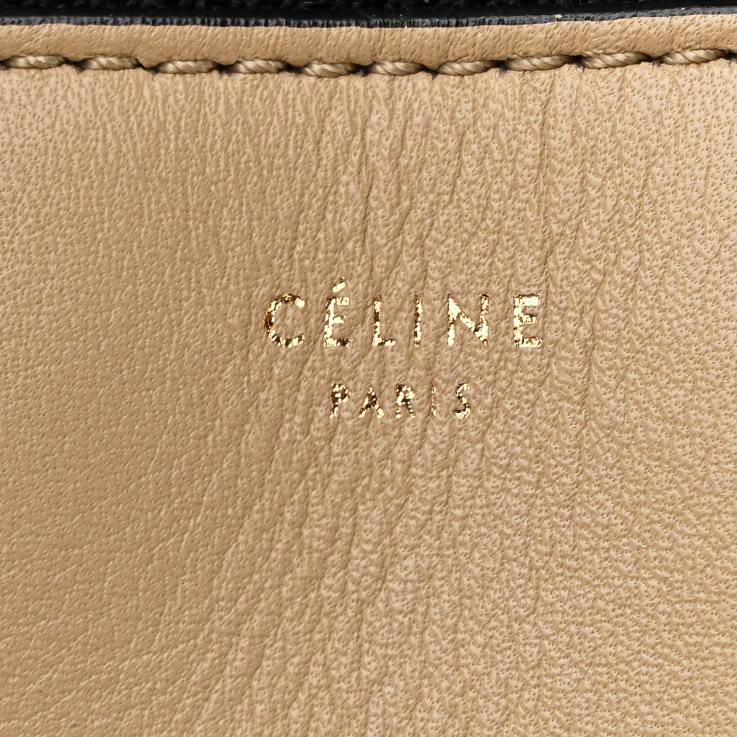 Celine Smooth Calfskin Medium Bi-Color Edge Shoulder Bag Black Beige 6 of 11