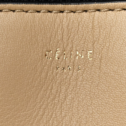 Celine Smooth Calfskin Medium Bi-Color Edge Shoulder Bag Black Beige 6 of 11
