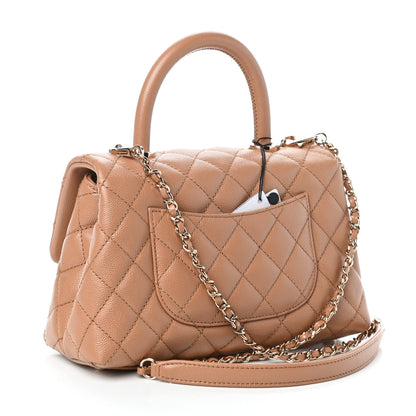 Chanel Caviar Quilted Mini Coco Handle Flap Brown 3 of 9
